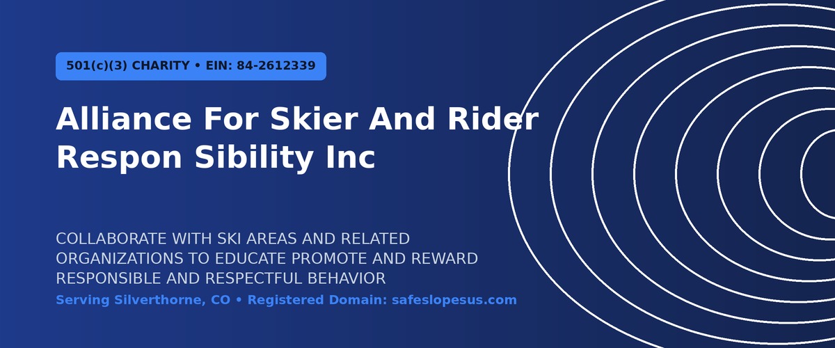 Alliance For Skier And Rider Respon Sibility Inc Organization Banner